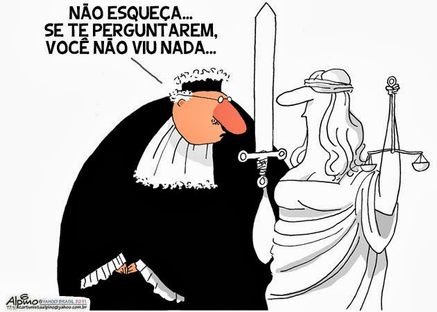 Justiça-cumplicidade-charge-Justiça-cega - Flávio Chaves